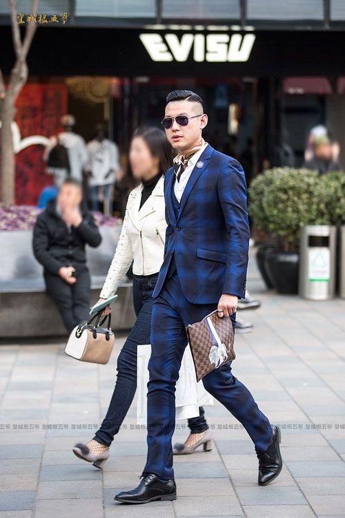 早春与时尚邂逅的北京街头 潮男们的新风尚